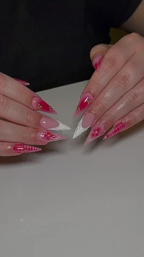 Pink ombré nail art at ESTI Nails Studio